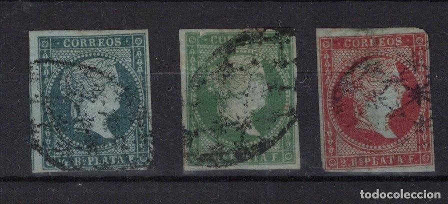 Selos: Sellos DEPENDENCIAS ESPA&Ntilde;OLAS ANTILLAS a&ntilde;o 1855 Edifil 1/3&ordm; sellos originales v.c. 30 &euro;