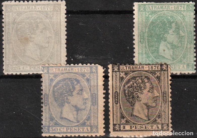 Stamps: Cuba Espa&ntilde;ola n&ordm;35/38 Serie completa,Sellos nuevos con charnela MH.Alfonso XII.1876