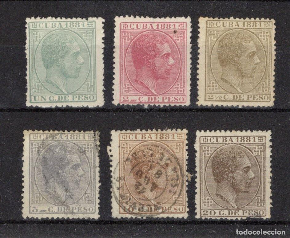 Sellos: Sellos DEPENDENCIAS ESPA&Ntilde;OLAS CUBA a&ntilde;o 1881 Edifil 62/67*-&ordm; sellos originales v.c. 90 &euro;