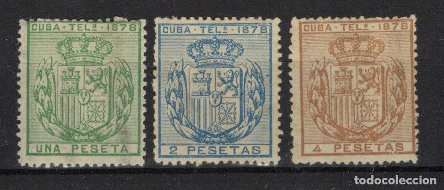 Sellos: Sellos DEPENDENCIAS ESPA&Ntilde;OLAS CUBA telegrafos a&ntilde;o 1878 Edifil 43/45* v.c. 42 &euro;