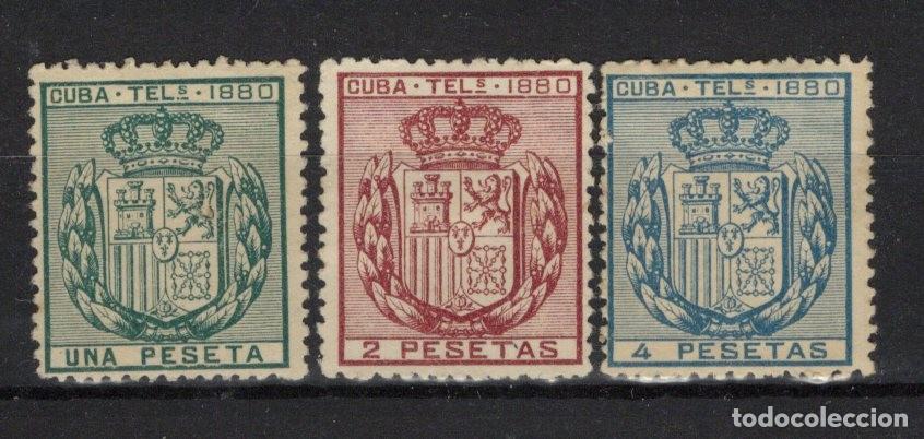Sellos: Sellos DEPENDENCIAS ESPA&Ntilde;OLAS CUBA telegrafos a&ntilde;o 1880 Edifil 49/51* v.c. 35 &euro;