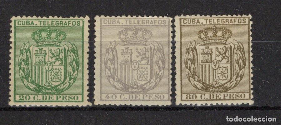 Sellos: Sellos DEPENDENCIAS ESPA&Ntilde;OLAS CUBA telegrafos a&ntilde;o 1882 Edifil 55/57* v.c. 44 &euro;