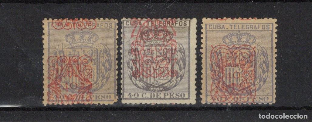 Sellos: Sellos DEPENDENCIAS ESPA&Ntilde;OLAS CUBA telegrafos a&ntilde;o 1883 Edifil 59/61* v.c. 120 &euro;