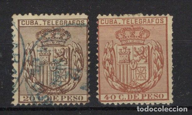 Sellos: Sellos DEPENDENCIAS ESPA&Ntilde;OLAS CUBA telegrafos a&ntilde;o 1889 Edifil 70/71*-&ordm; v.c. 24 &euro;