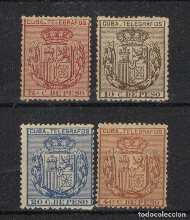 Sellos: Sellos DEPENDENCIAS ESPA&Ntilde;OLAS CUBA telegrafos a&ntilde;o 1894 Edifil 77/80* v.c. 36 &euro;