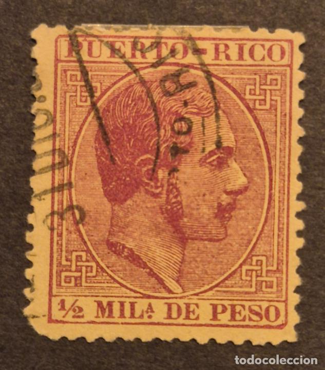 Selos: Puerto Rico 1881 - Alfonso XII, 1/2m. (Edifil 55a &ordm;)
