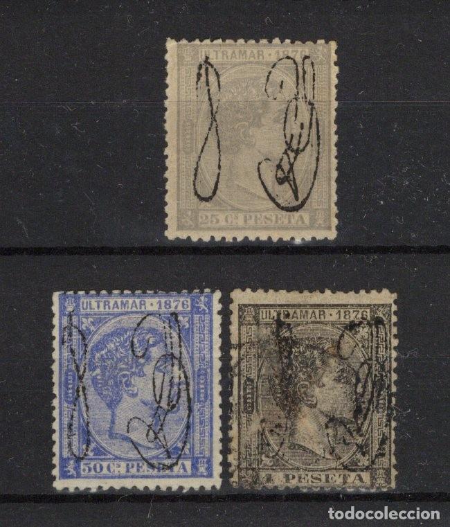 Stamps: Sellos DEPENDENCIAS ESPA&Ntilde;OLAS PUERTO RICO a&ntilde;o 1876 Edifil 8/10*-&ordm; SERIE COMPLETA v.c. 65 &euro;