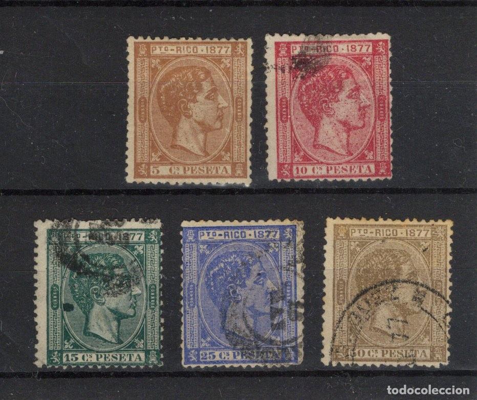 Stamps: Sellos DEPENDENCIAS ESPA&Ntilde;OLAS PUERTO RICO a&ntilde;o 1877 Edifil 13/17&ordm; SERIE COMPLETA v.c. 60 &euro;