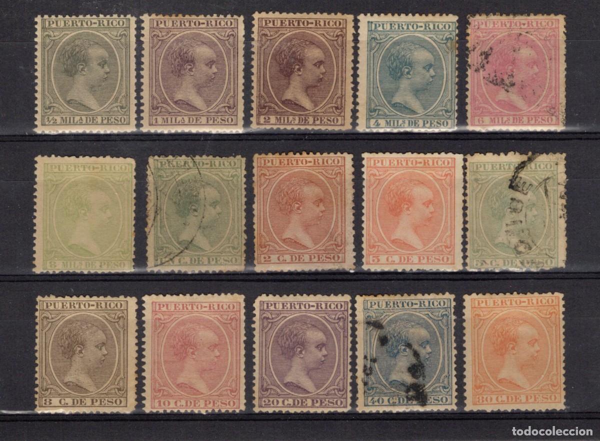Selos: Sellos DEPENDENCIAS ESPA&Ntilde;OLAS PUERTO RICO a&ntilde;o 1891/92 Edifil 86/100*-&ordm; SERIE COMPLETA v.c. 70 &euro;
