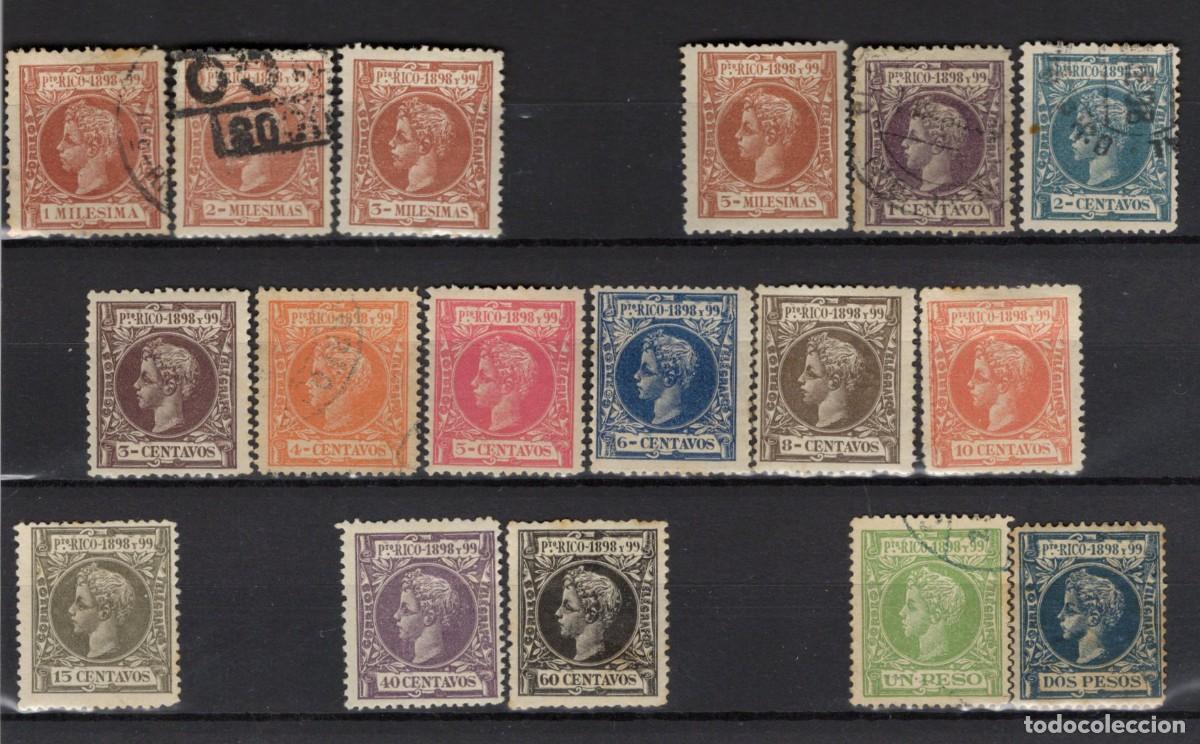 Selos: Sellos DEPENDENCIAS ESPA&Ntilde;OLAS PUERTO RICO a&ntilde;o 1898 Edifil 130/149*-&ordm; SERIE COM. sin 133-144-147