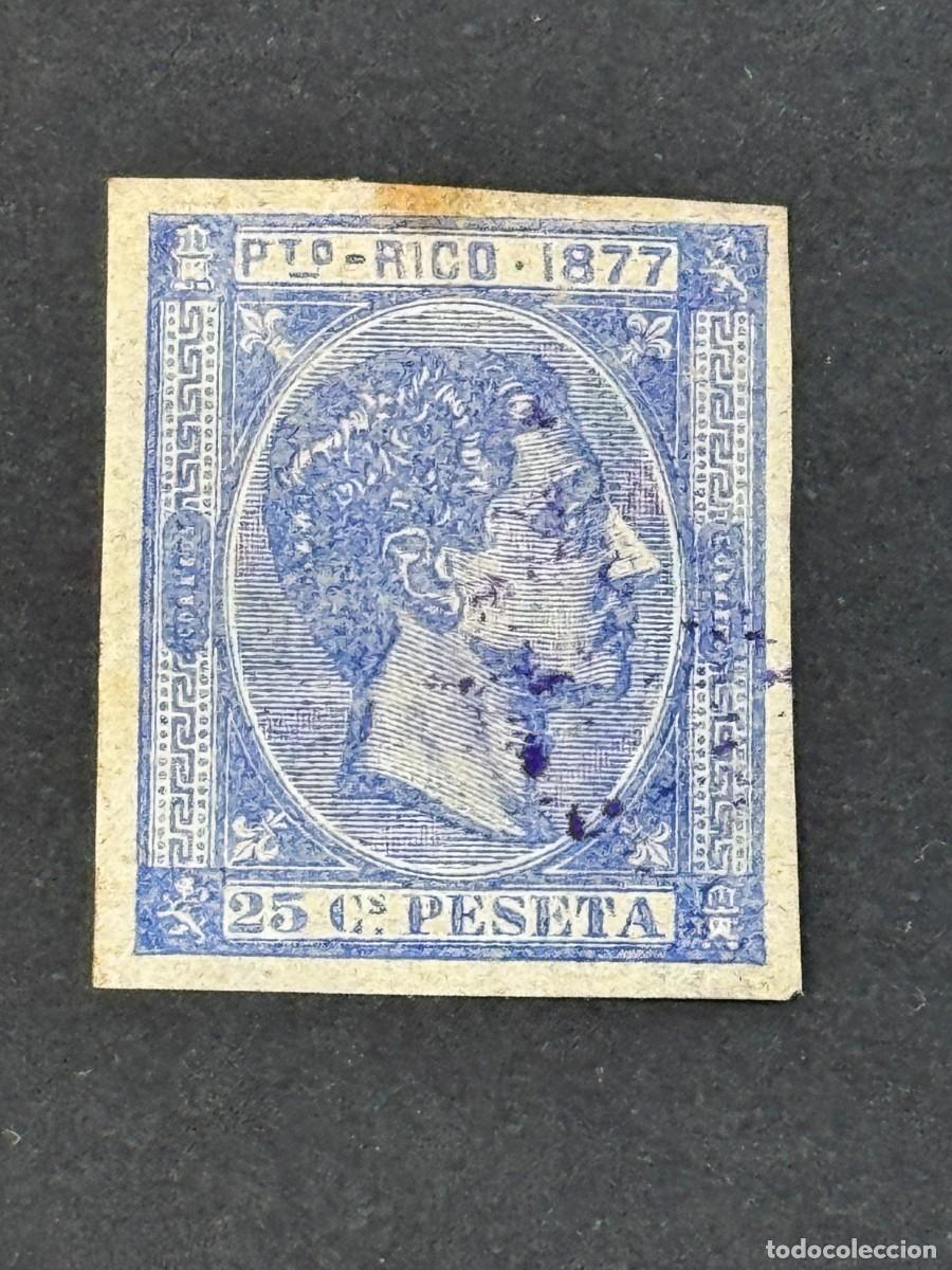 Stamps: Puerto Rico, Alfonso XII, 1877, Edifil 16s, sin dentar, nuevo con fijasellos