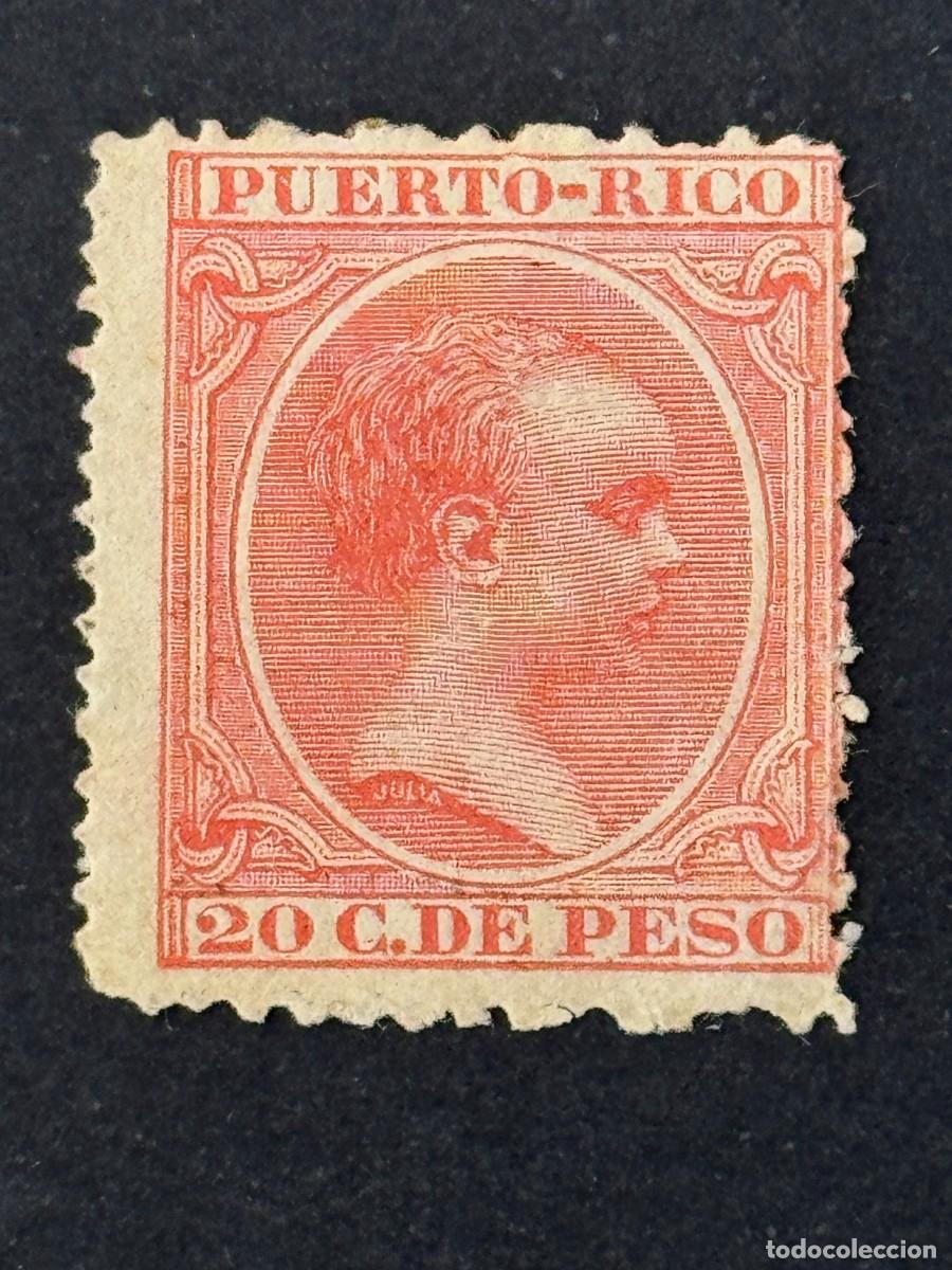 Sellos: Puerto Rico, Alfonso XIII, 1894, Edifil 113, nuevo con fijasellos