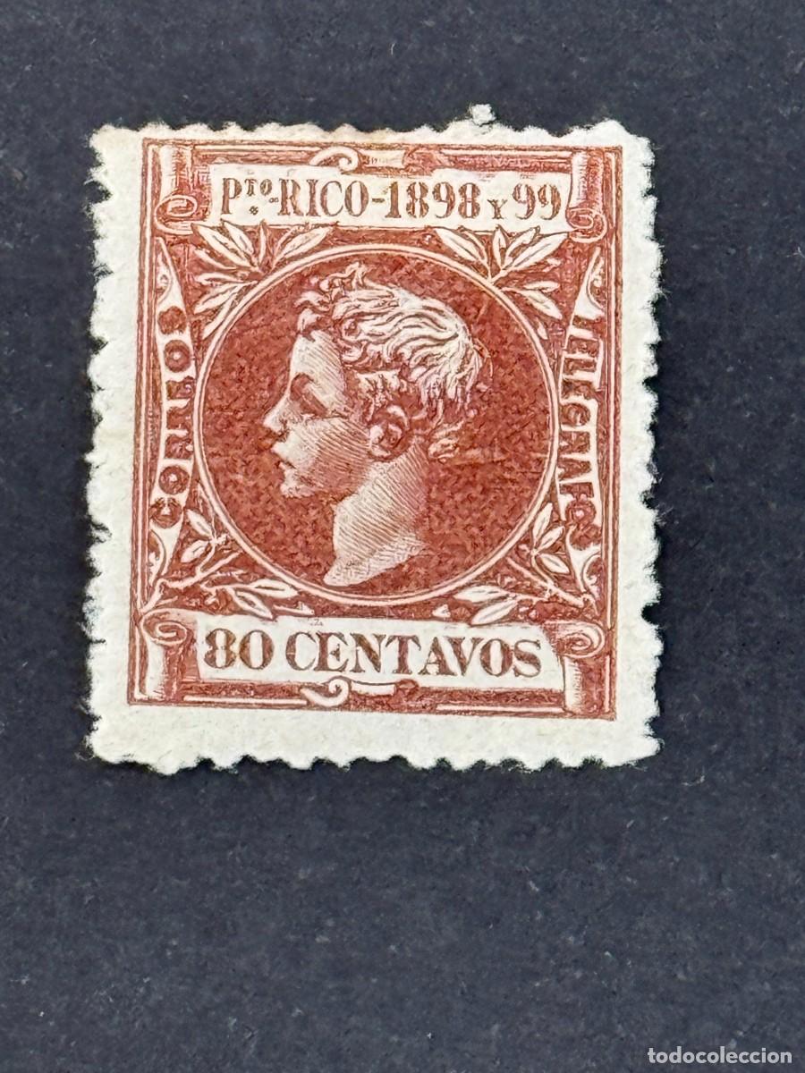 Sellos: Puerto Rico, Alfonso XIII, 1898, Edifil 147, nuevo con fijasellos