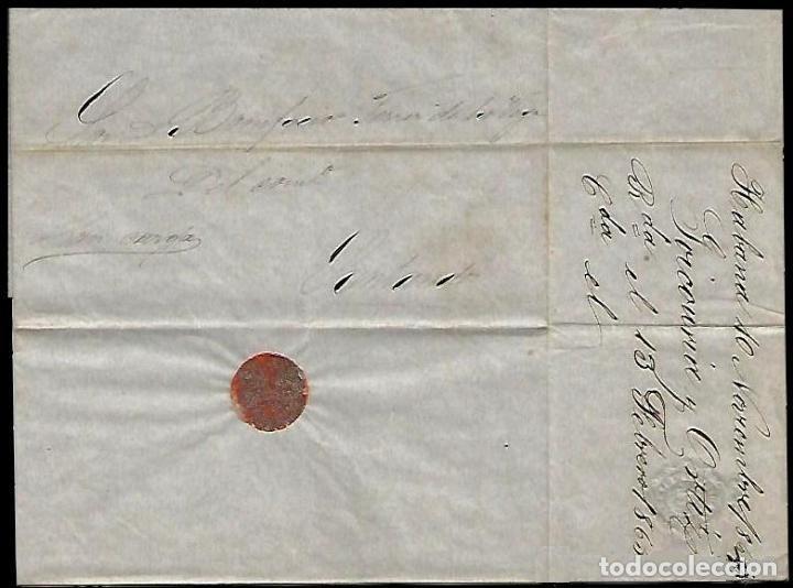 Sellos: CARTA 1865 HABANA-SANTANDER 'con carga' BERGANTIN CONSTANTE