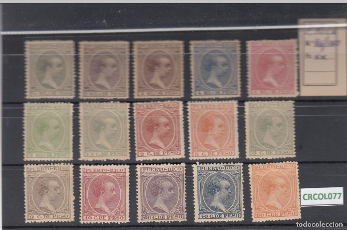 Stamps: CRCOL077 SELLOS COLONIA PUERTO RICO CAT 86-100X CON CHARNELA