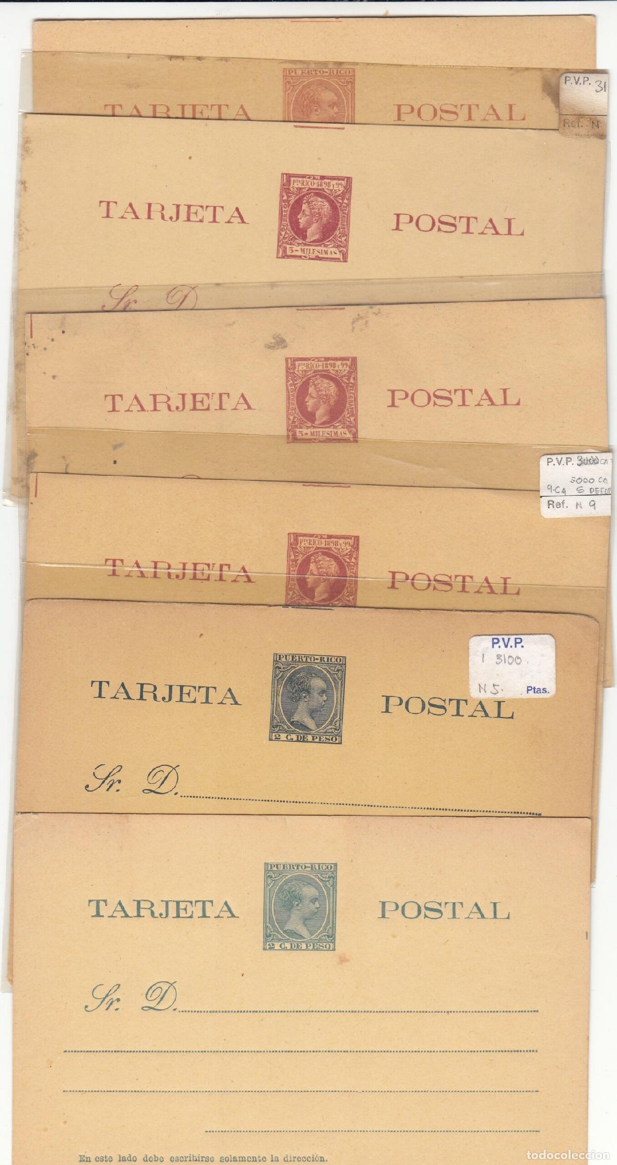 Stamps: CRCOL116 LOTE DE 6 TARJETAS POSTALES PUERTO RICO NO CIRCULADAS