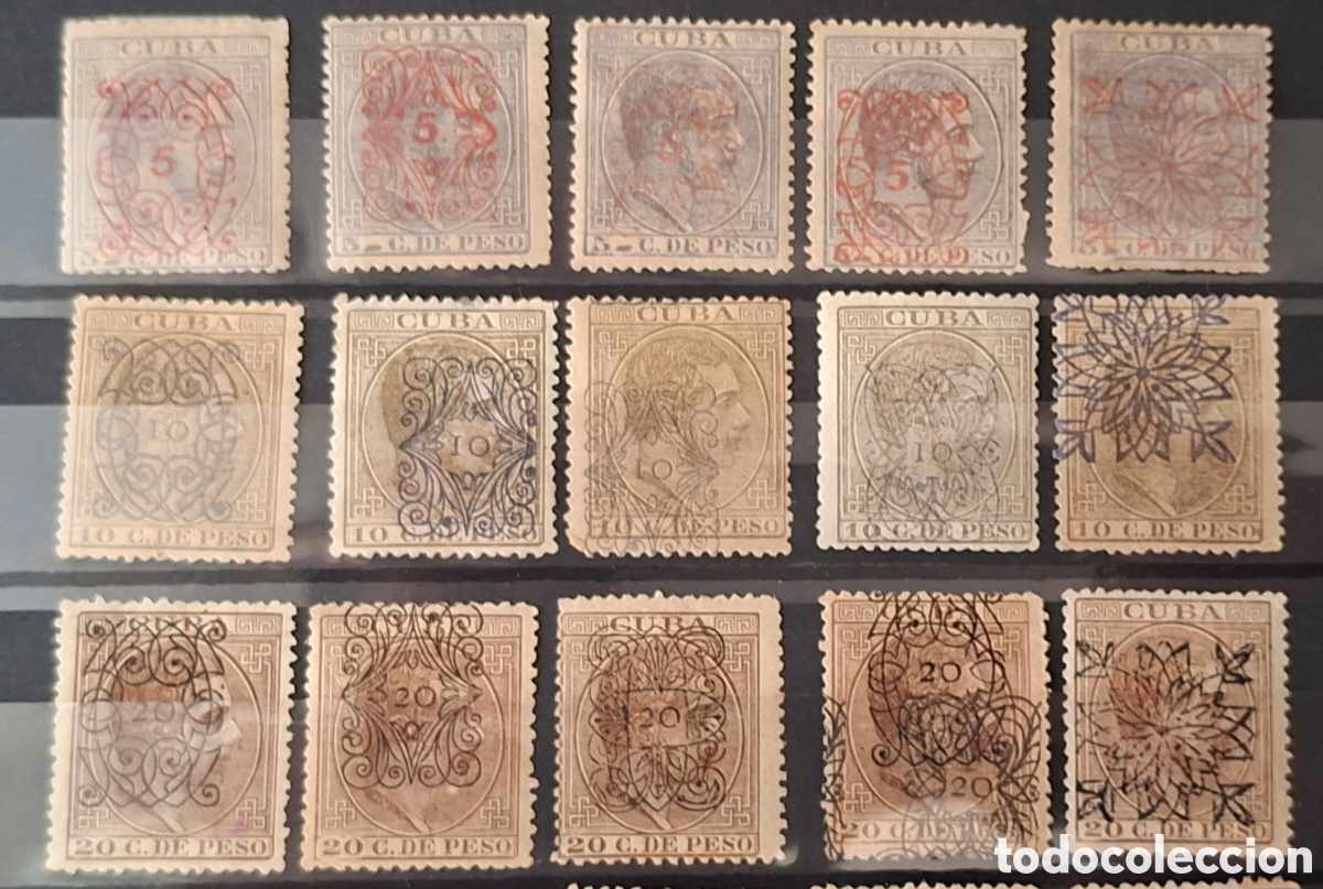 Sellos: Cuba sellos Alfonso 1883 Ara&ntilde;itas Nuevos* MH