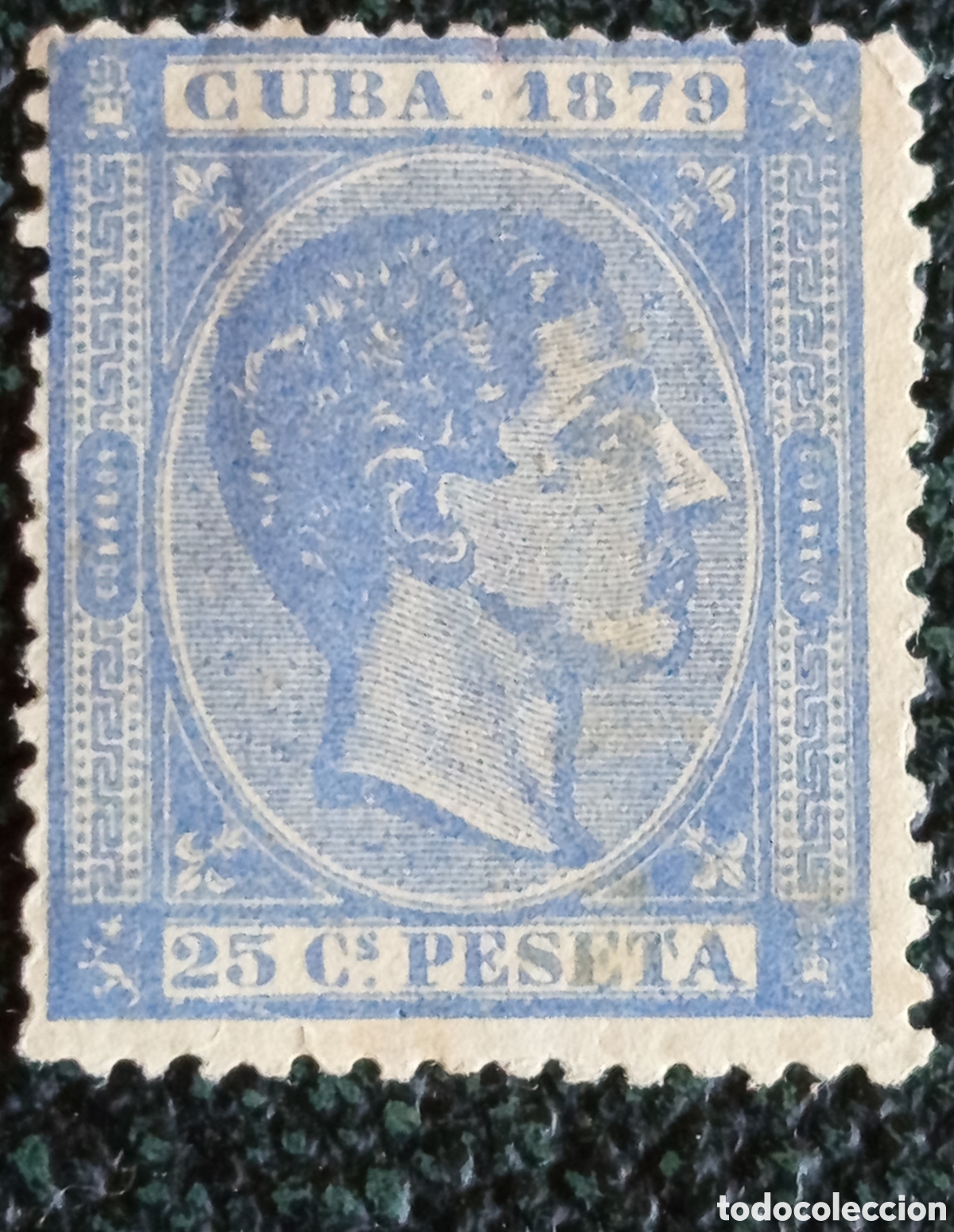 Sellos: Sello Cuba 1879 Alfonso XII 25c de Peseta Cat#95 MH