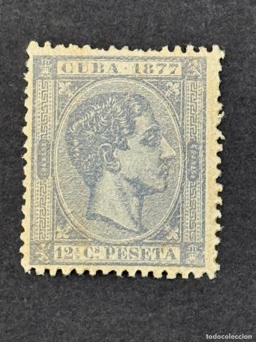Timbres: Cuba, Alfonso XII, 1877, Edifil 40, nuevo con fijasellos