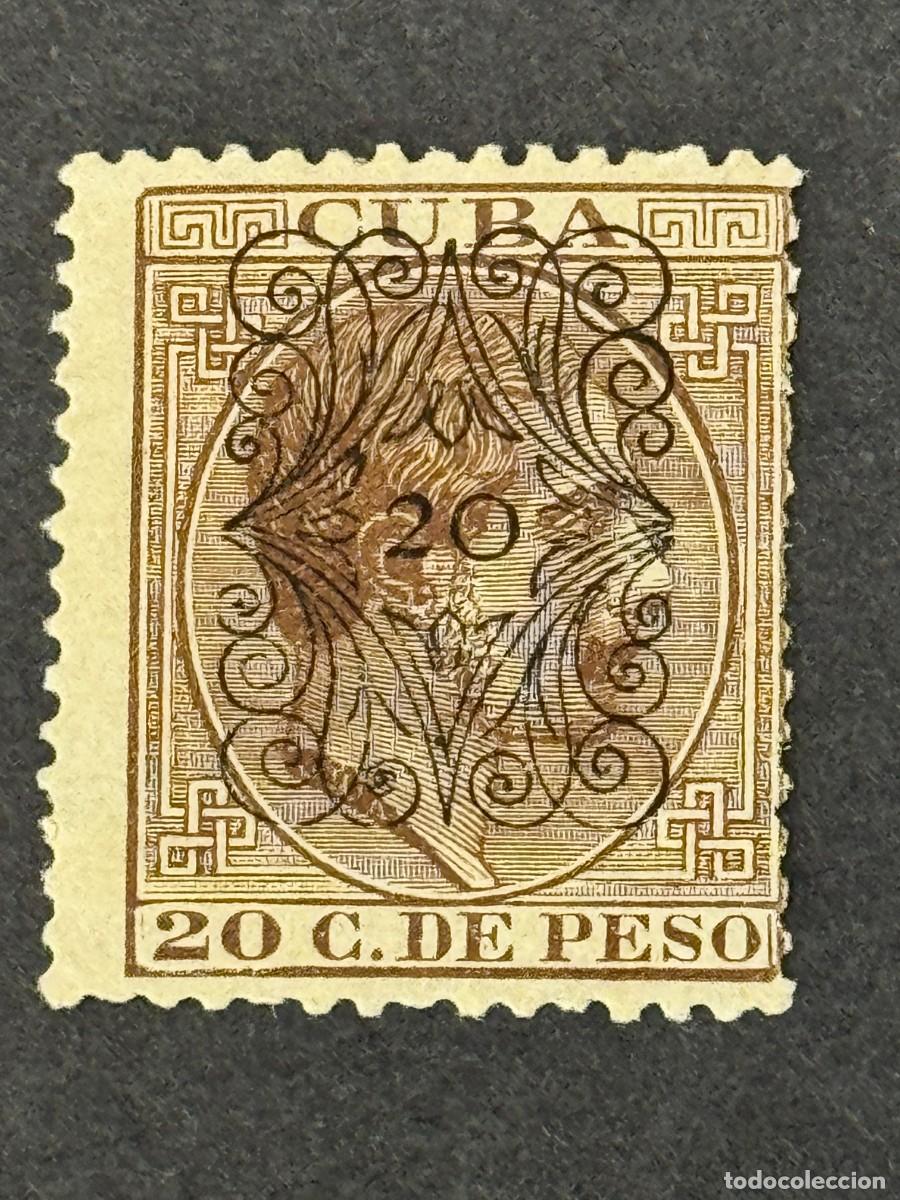 Sellos: Cuba, Alfonso XII, habilitado, 1883, Edifil 79, nuevo con fijasellos