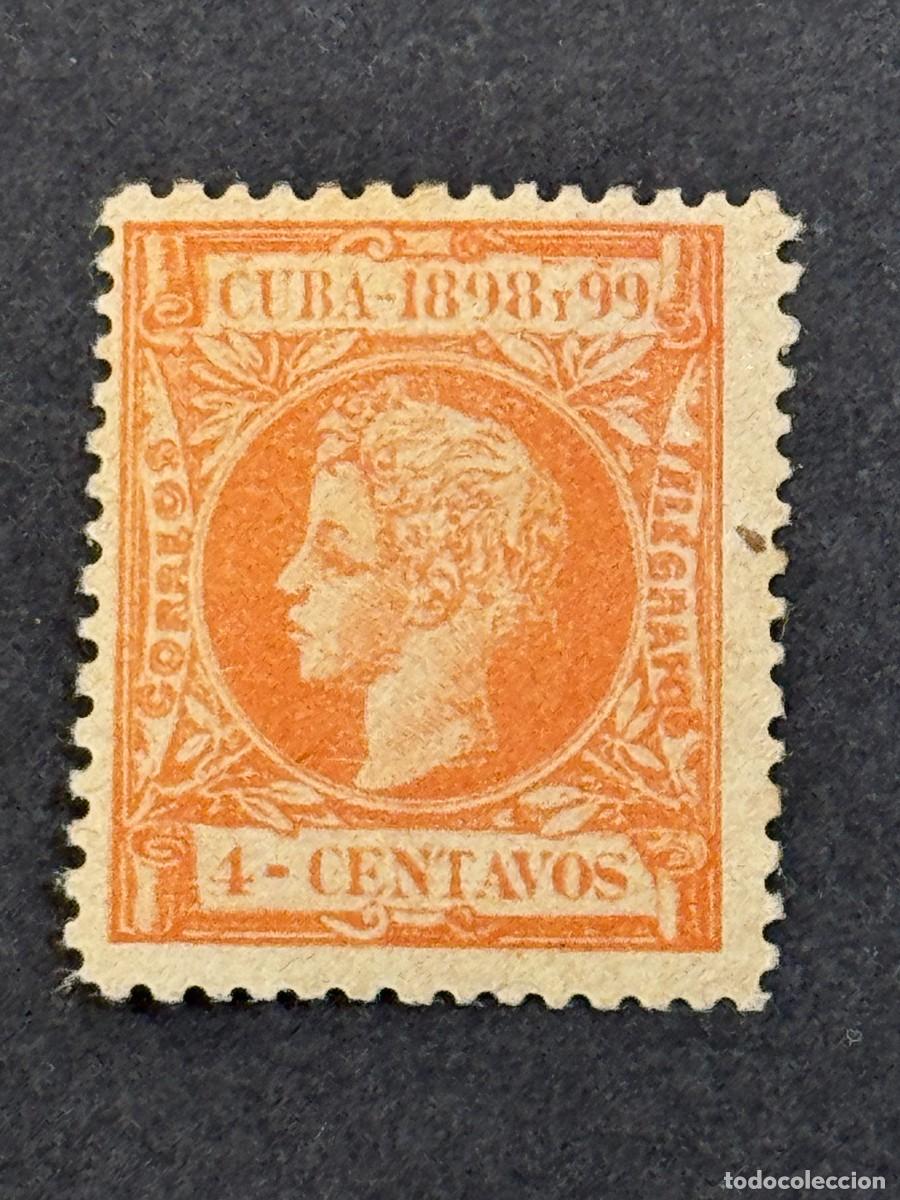 Sellos: Cuba, Alfonso XIII, 1898, Edifil 162, nuevo con fijasellos