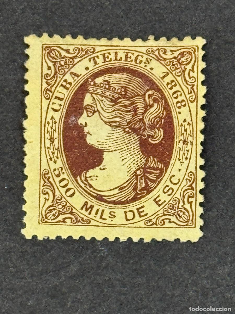 Sellos: Cuba, Isabel II, 1868, Telegrafos, Edifil 2, nuevo sin goma