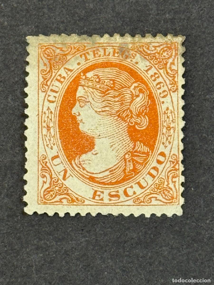 Sellos: Cuba, Isabel II, 1868, Telegrafos, Edifil 3, nuevo sin goma