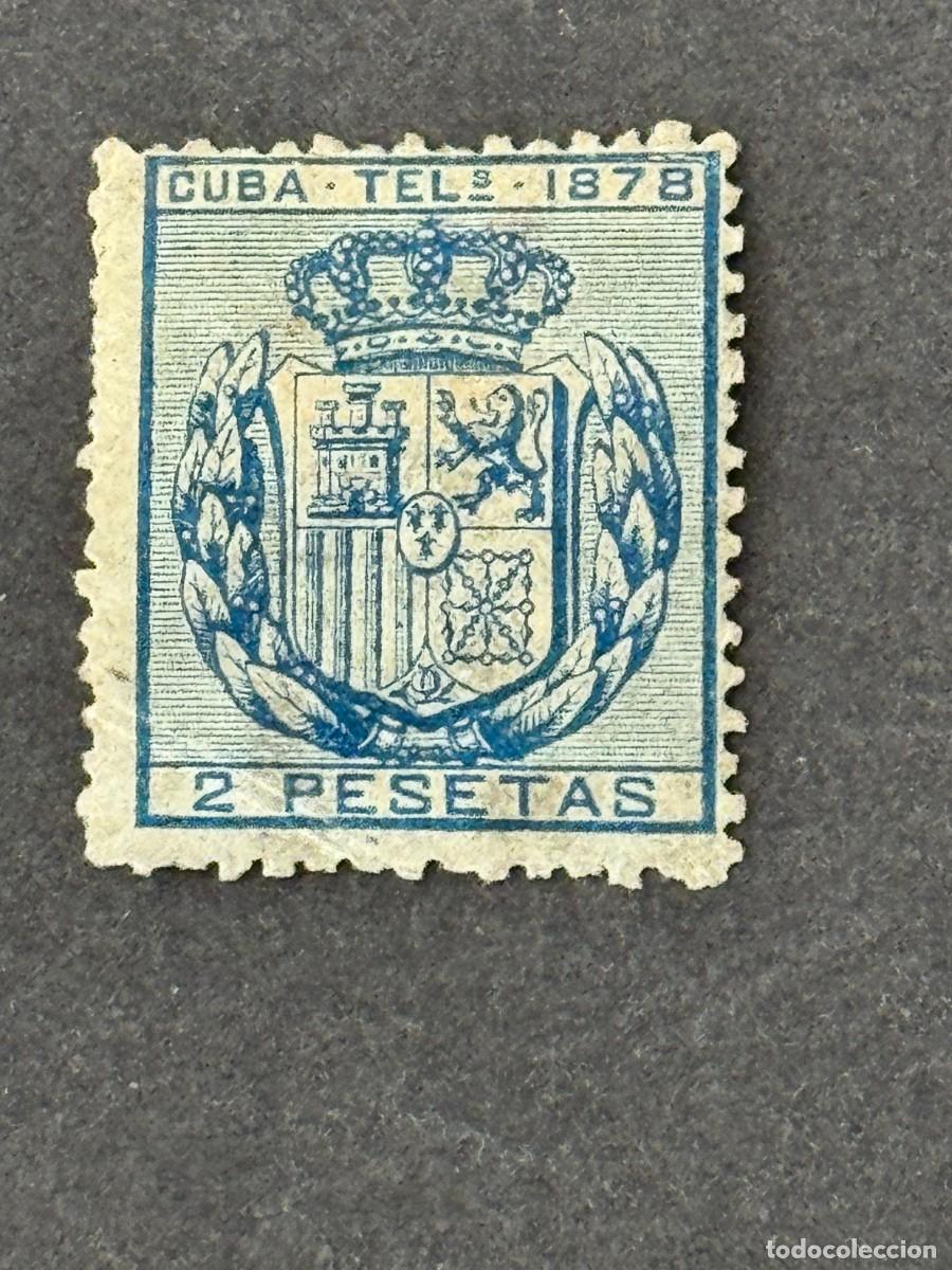 Sellos: Cuba, Escudo de Espa&ntilde;a. Tel&eacute;grafos, 1878, Edifil 44, nuevo sin goma
