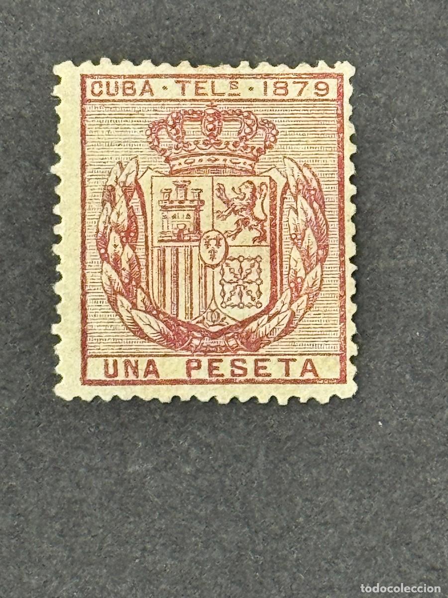Stamps: Cuba, Escudo de Espa&ntilde;a. Tel&eacute;grafos, 1879, Edifil 46, nuevo sin goma