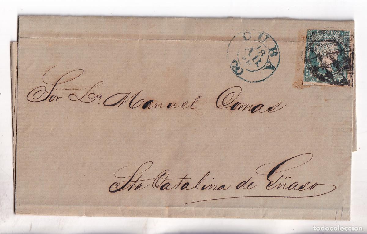 Sellos: CARTA ENTERA SANTIAGO DE CUBA. 1853. A GUANT&Aacute;NAMO. SANTA CATALINA DE GUASO
