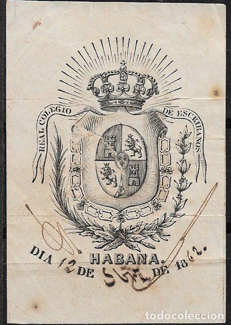 Francobolli: 1862 Real Colegio de Escribanos de Habana, usado
