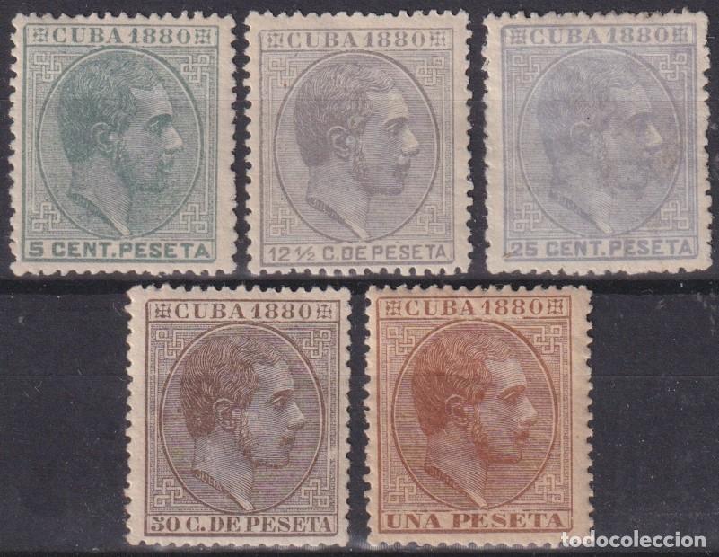 Selos: 1880-212 CUBA SPAIN MH 1880 ALFONSO XII 5c-1pta (WITHOUT 10c) ORIGINAL GUM.