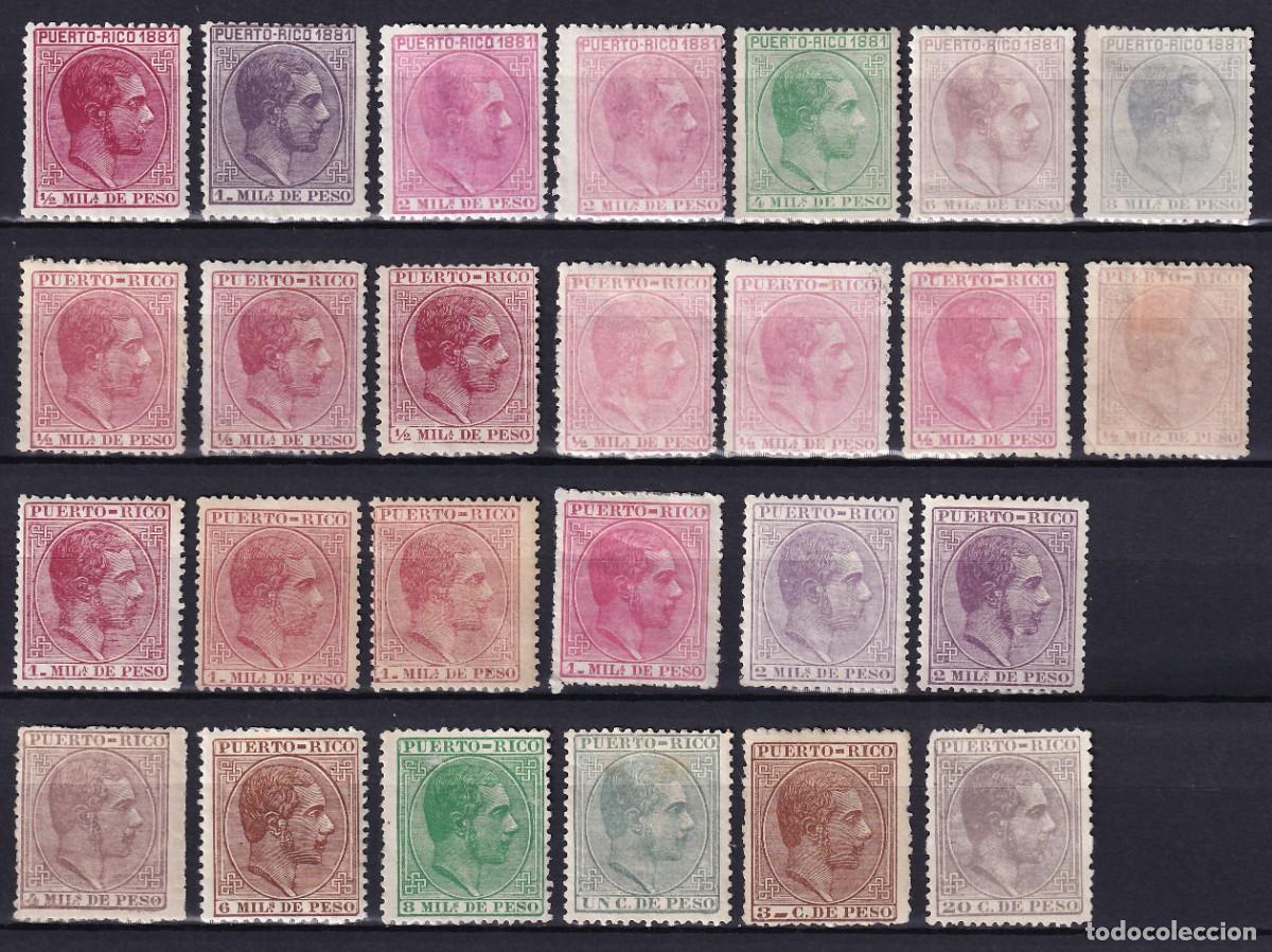 Sellos: Puerto Rico, 1881-1884 Distintos valores, /*/, (*)