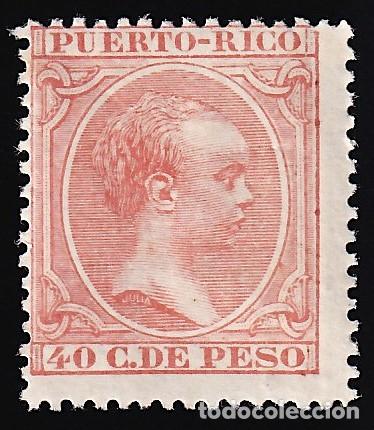 Sellos: Puerto Rico, 1890 EDIFIL N&ordm; 84 /*/, 40 ct. naranja