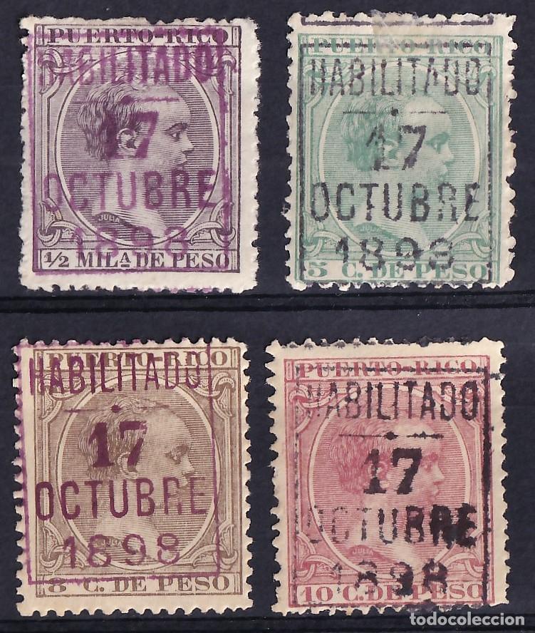 Sellos: Puerto Rico, 1898 Distintos valores, [&rdquo;HABILITADO - 17 OCTUBRE1898&rdquo;.]