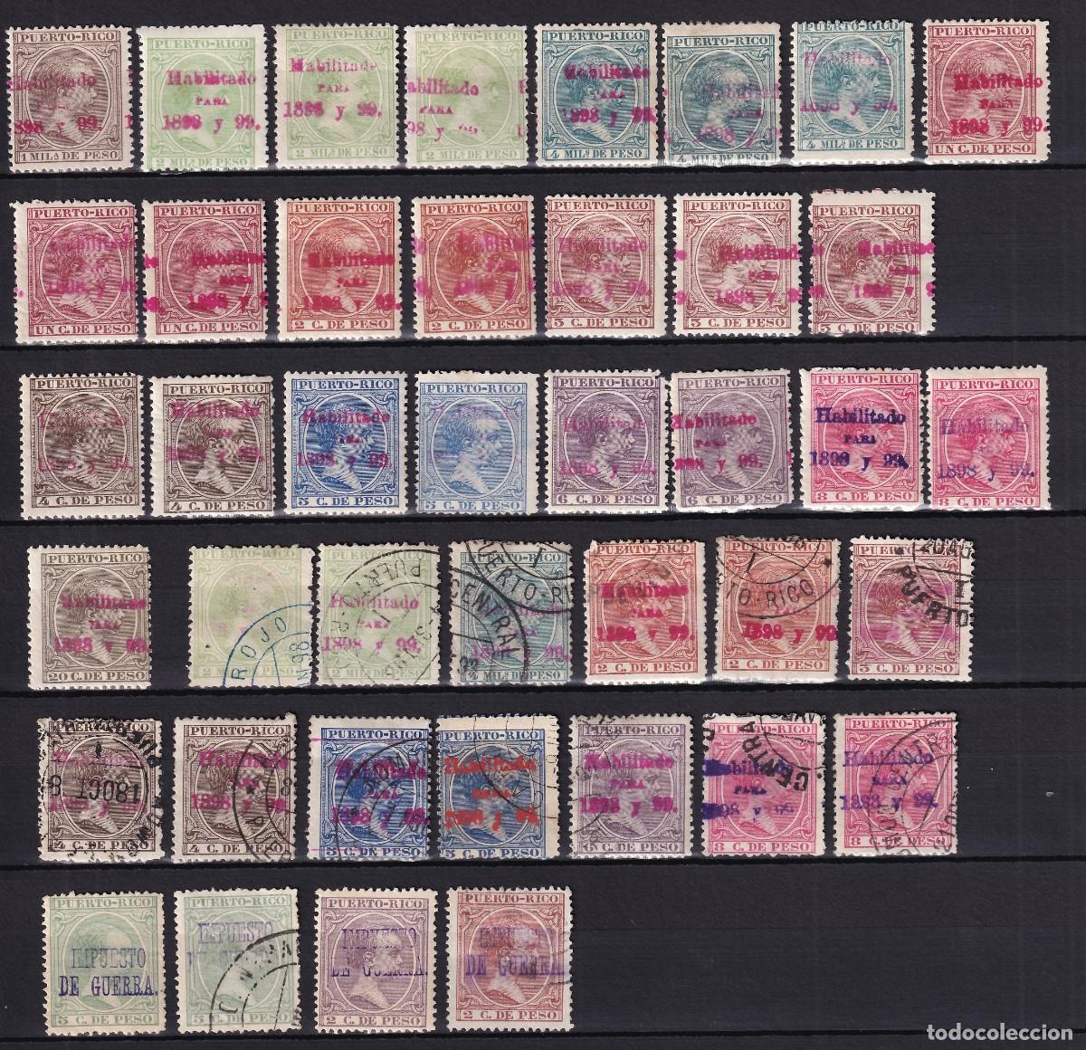 Sellos: Puerto Rico, 1898 Distintos valores, [&rdquo;Habilitados para 1898 y 99.]