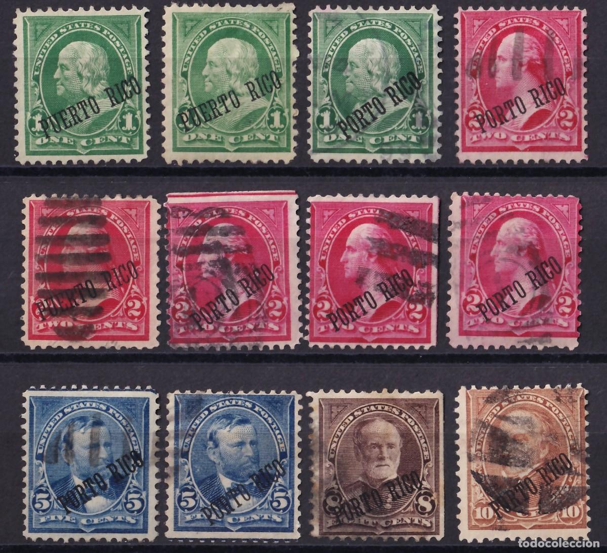 Sellos: Puerto Rico, 1898 Distintos valores. [Administraci&oacute;n Americana.]