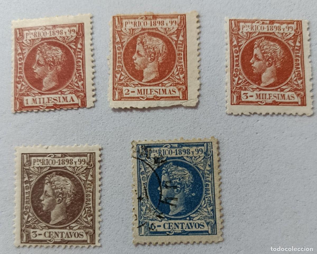 Sellos: Sellos excolonias espa&ntilde;olas Puerto Rico 1898, edifil 130/132, 137, 140.