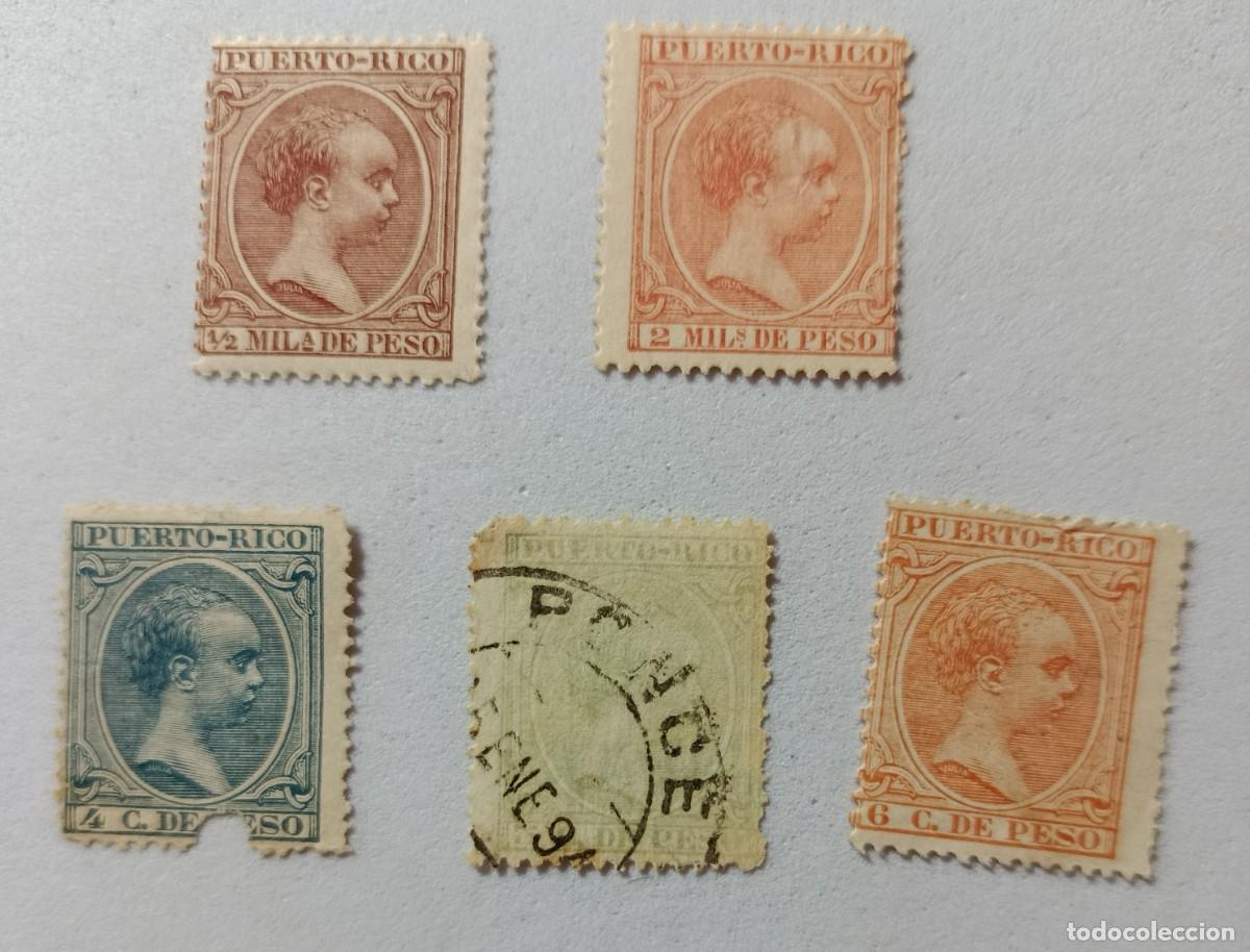 Sellos: Sellos excolonias espa&ntilde;olas Puerto Rico 1894, edifil 102, 104, 109/111.