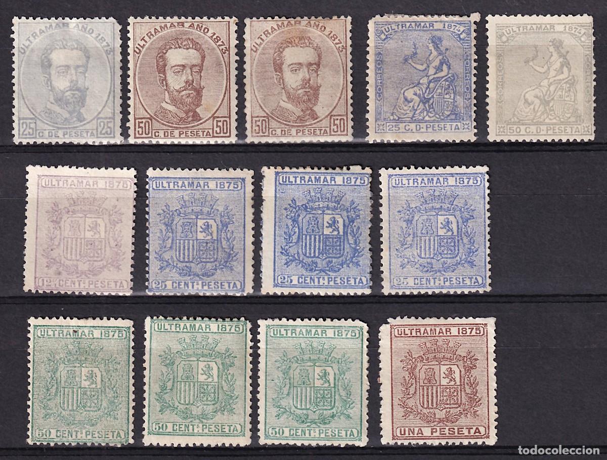 Sellos: CUBA, 1873-1875 Distintos valores, (*), /*/