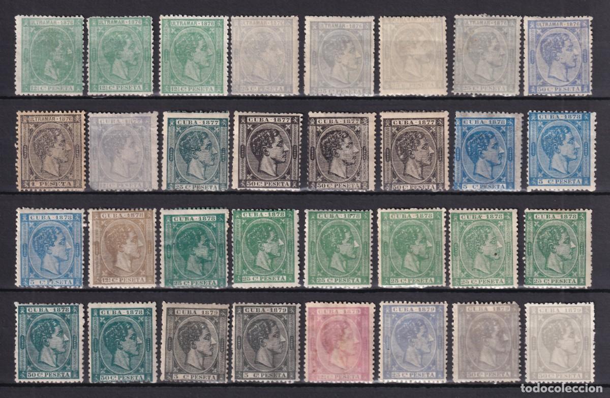 Sellos: CUBA, 1876-1879 Distintos valores, (*), /*/