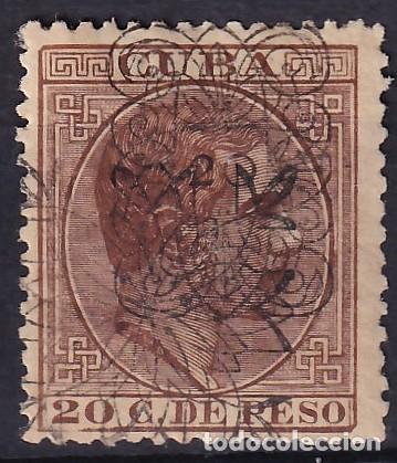 Sellos: CUBA, 1883 EDIFIL N&ordm; 76hhxc /*/, [Doble sobrecarga, Ambas diferentes. Tipo A+E]