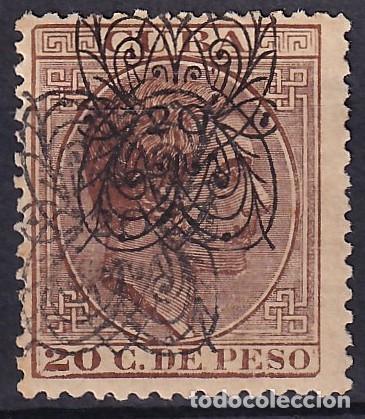 Sellos: CUBA, 1883 EDIFIL N&ordm; 85hh /*/, [Doble sobrecarga, Ambas iguales.]