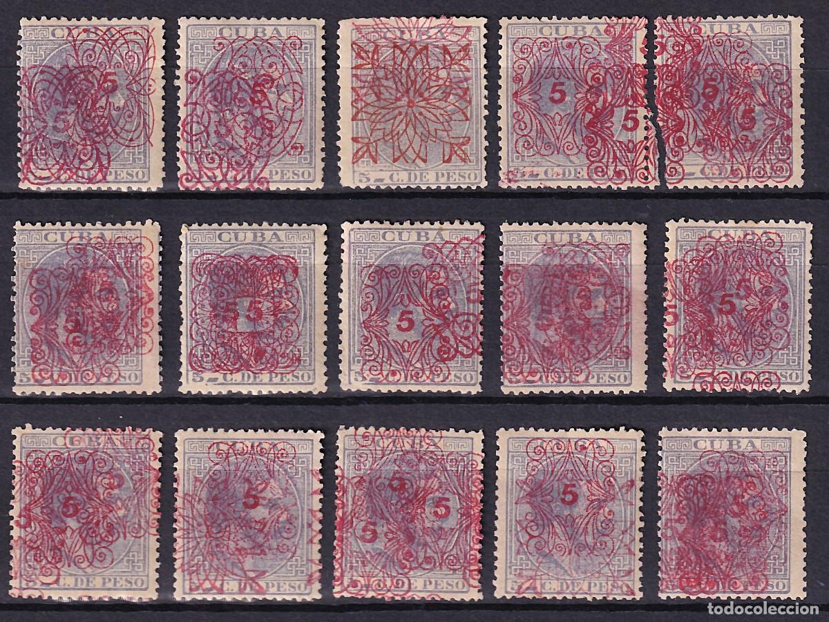 Sellos: CUBA, 1883 Distintos valores /*/, [Doble sobrecargas.]