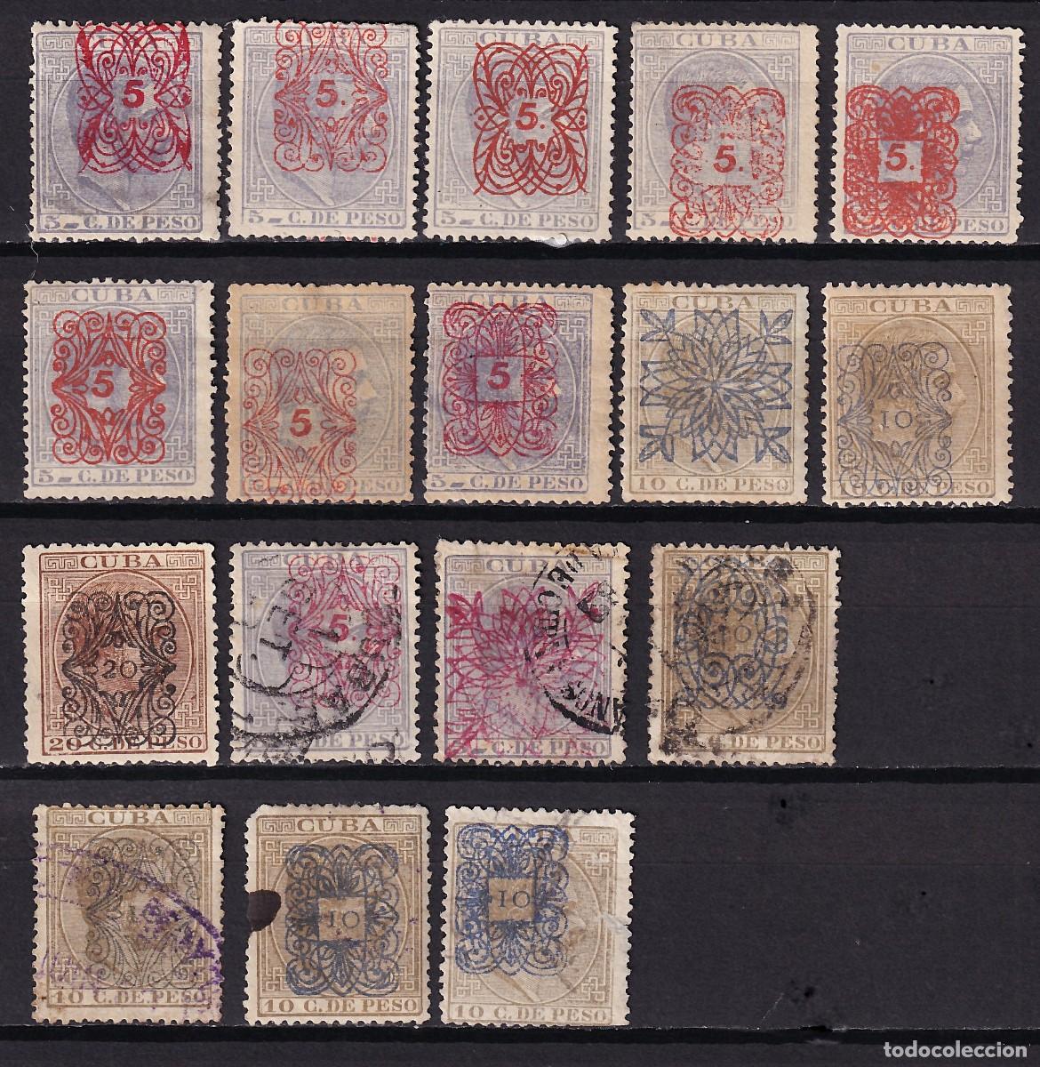 Sellos: CUBA, 1883 Distintos valores.
