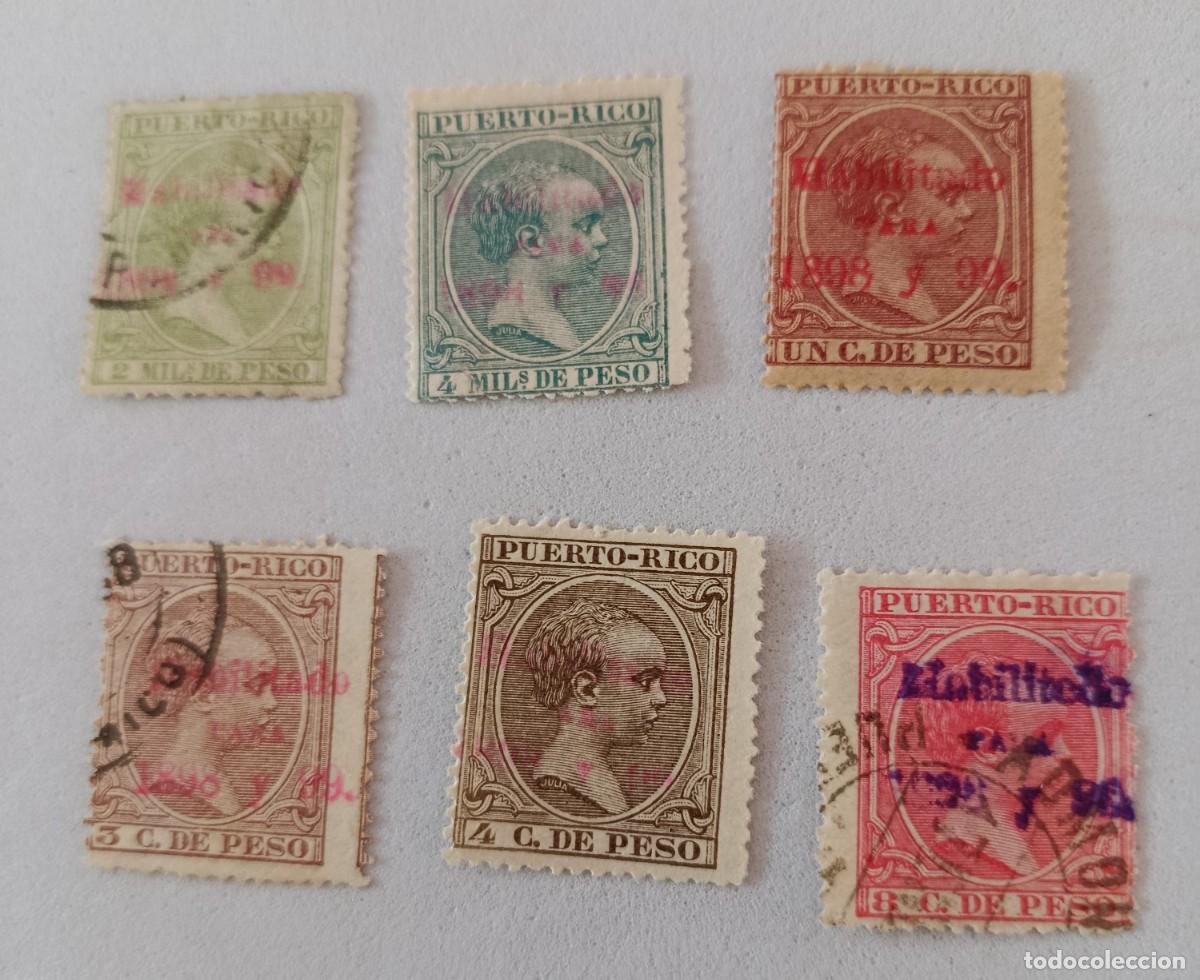 Sellos: Sellos excolonia espa&ntilde;ola Puesto Rico 1898, Habilitado para 1898 y 99, edifil 152/154, 157, 159, 163