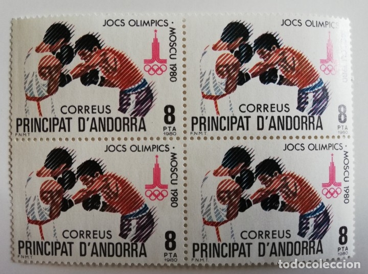 Sellos: Boxeo bloque de 4 - Foto 1