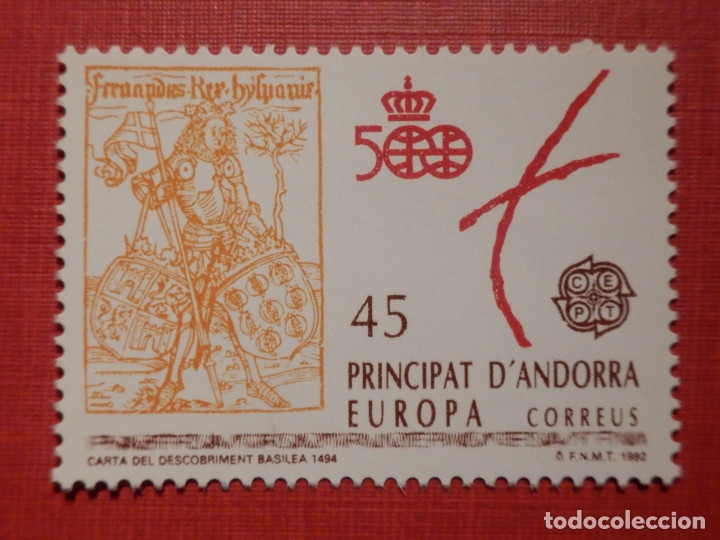 Sellos: SELLO - ANDORRA CORREO ESPA&Ntilde;OL - EDIFIL 231 - 1992 - 45 PTA - Carta de Col&oacute;n