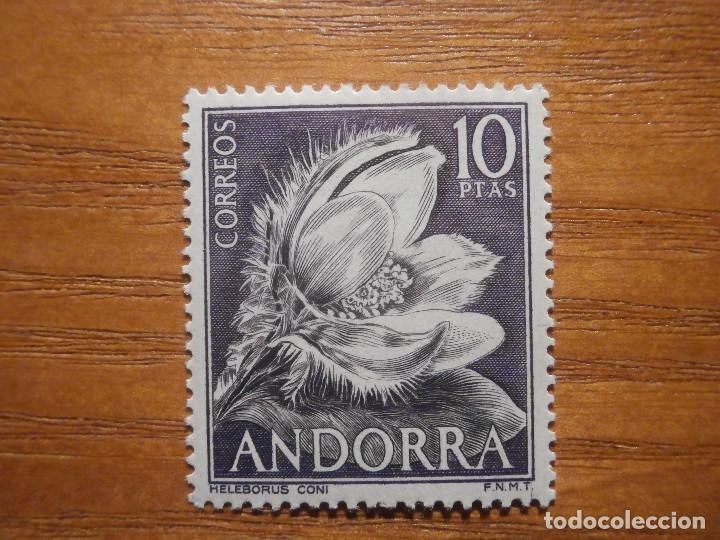 Sellos: SELLO - ANDORRA CORREO ESPA&Ntilde;OL - EDIFIL 71 - 1966 - 10 PTA Violeta - Tipos diversos - Flores