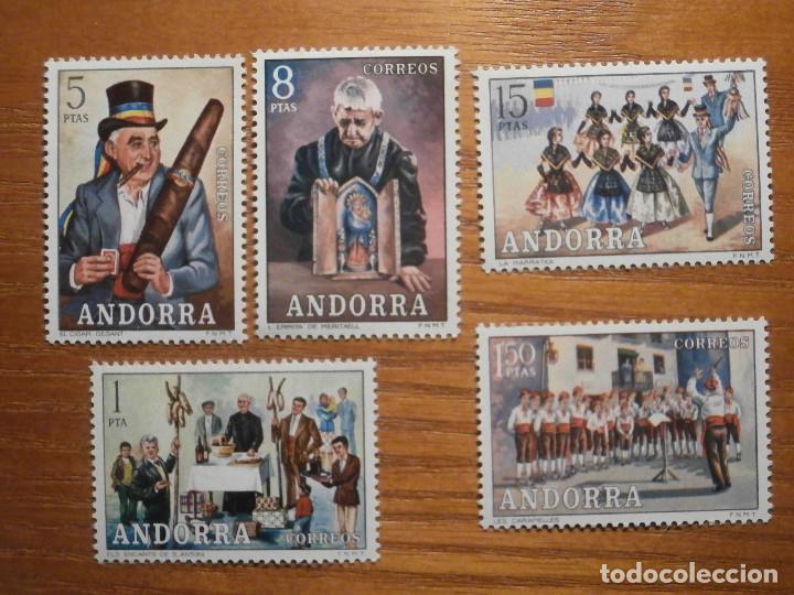 Sellos: SELLO - ANDORRA CORREO ESPA&Ntilde;OL - EDIFIL 80, 81, 82, 83, 84 - 1972 - Serie Costumbres - Nuevos